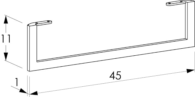 VITUSSO Garda Wood Wall Hung Countertop Shelf & Lyon Black Basin - 500mm - S R Originals