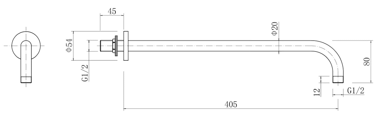 ESSENTIALS Concealed Stick Shower with Wall Mounted Fixed Shower Head - S R Originals