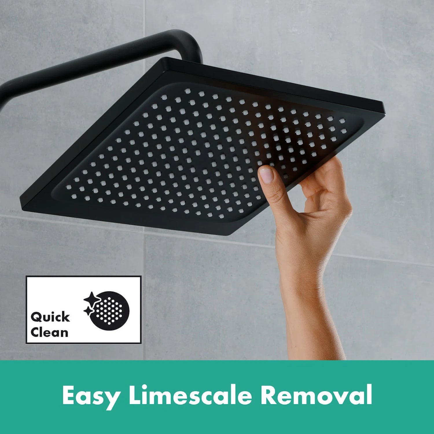 HANSGROHE Vernis Shape 240 1jet EcoSmart Dual Head Thermostatic Mixer Shower - Matt Black - S R Originals