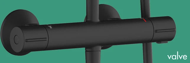 HANSGROHE Vernis Shape 240 1jet EcoSmart Dual Head Thermostatic Mixer Shower - Matt Black - S R Originals