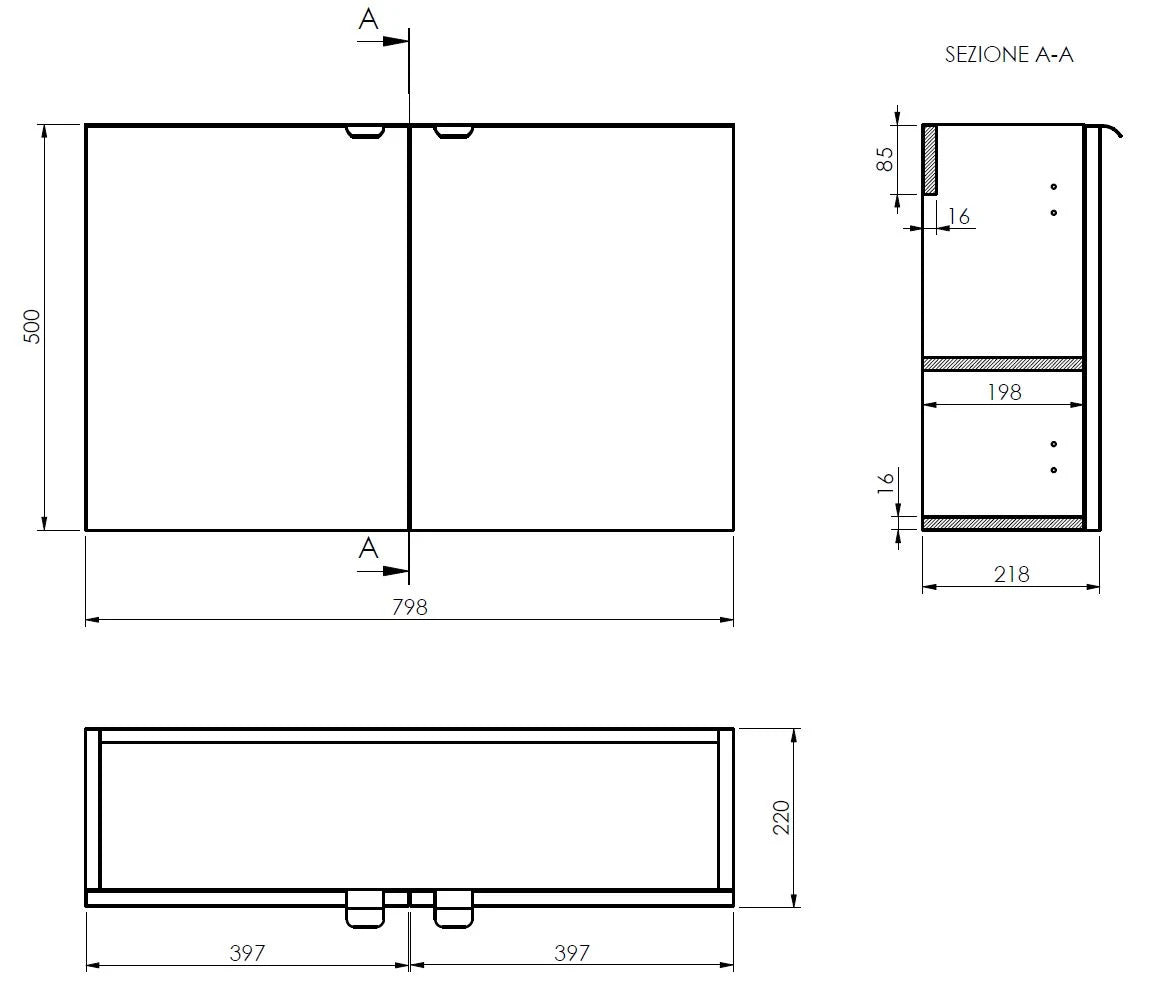 VITUSSO Garda Wood Wall Hung Cloakroom Vanity Unit - 800mm - S R Originals