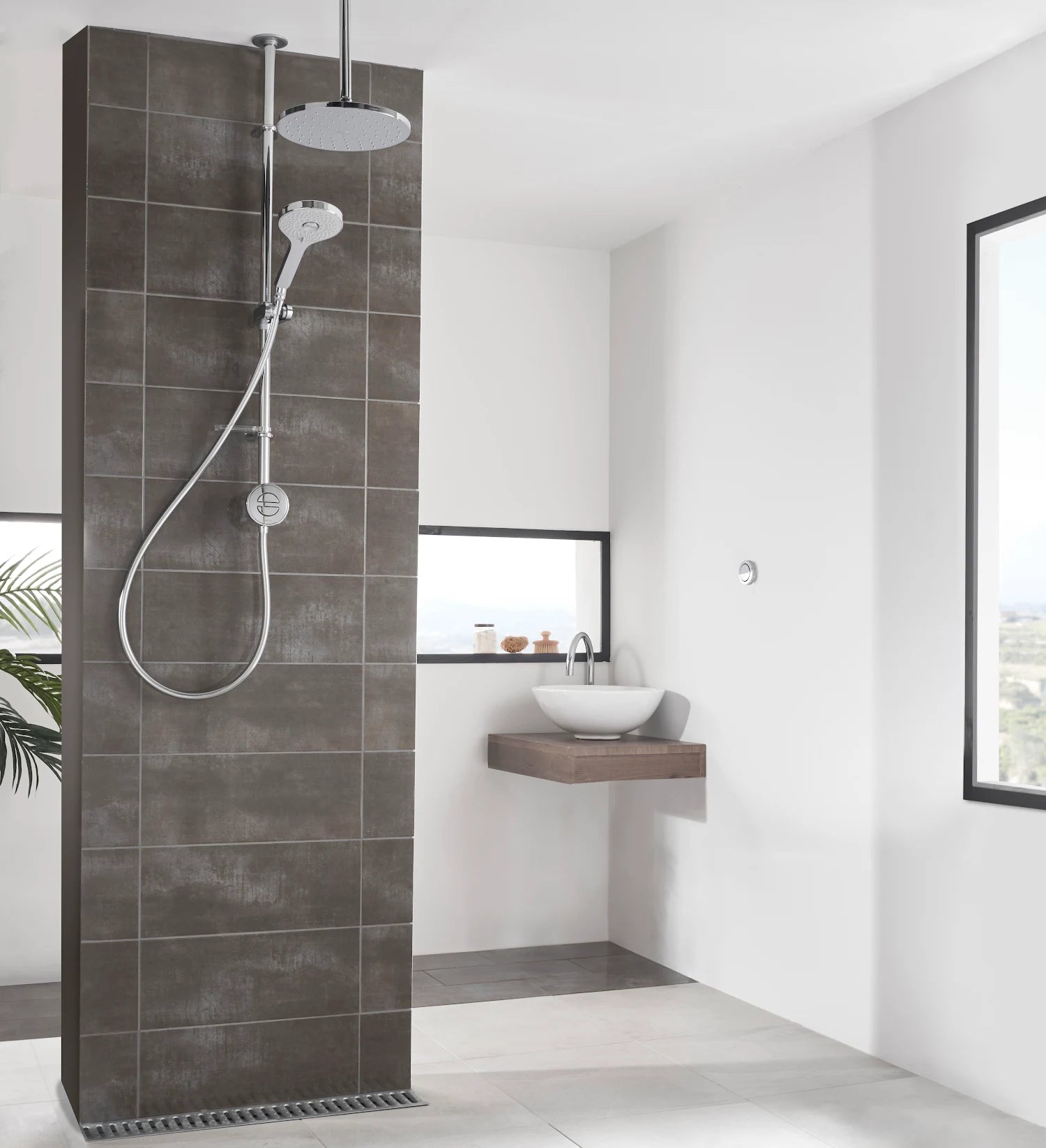 AQUALISA Unity Q Smart Shower - Exposed with Adjustable & Ceiling Fixed Head (HP/Combi) - S R Originals