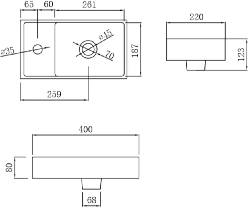 ARTIS Breeze Grey Wood Freestanding Cloakroom Vanity Unit 400mm - S R Originals