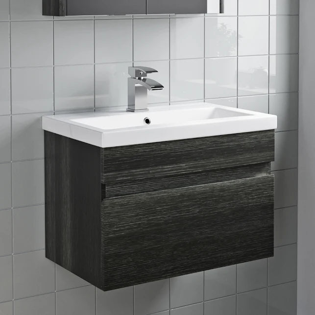 ARTIS Centro Grey Wood Wall Hung Vanity Unit & Basin 600mm - S R Originals