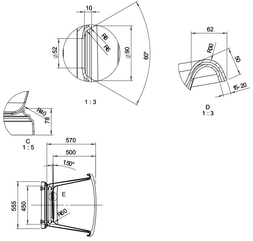 BC Designs Boat Bath Painted Farrow and Ball - 1580 x 750mm - S R Originals